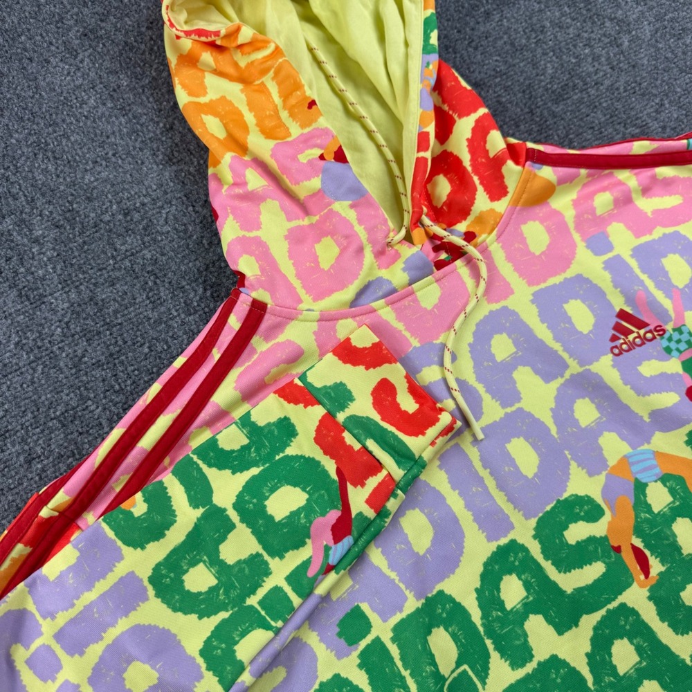 Adidas x FARM Rio Hoodie M Cropped Multicolor 3-Stripes Jogger Pants Set Women's